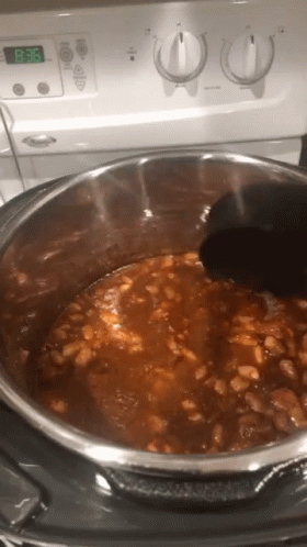 Cooking Pork And Beans Stir The Pot GIF