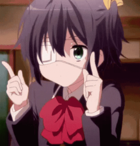 Cool Anime Rikka Takanashi Fingers Spin GIF