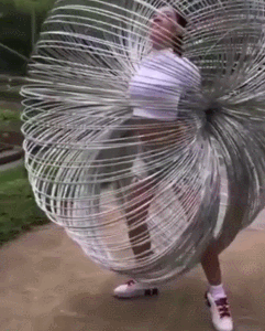 Cool Asian Girl Slinky Spring GIF