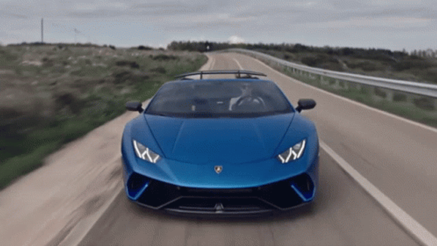 Cool Blue Car Lamborghini Huracan GIF