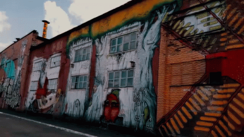 Cool Building Painting Mural GIF