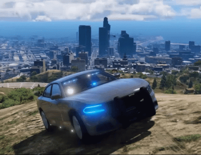 Cool Car Dodge Charger Up On The Hill GIF