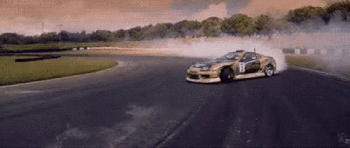 Cool Car Drifting On Road Toyota Supra GIF
