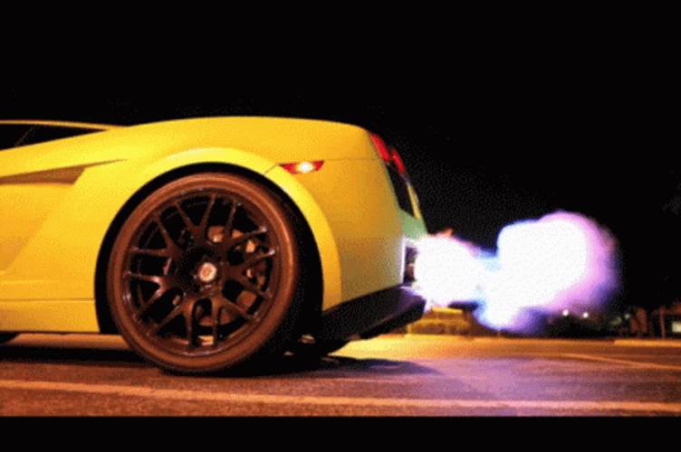Cool Car Lamborghini Gallardo Flaming Tailpipe GIF