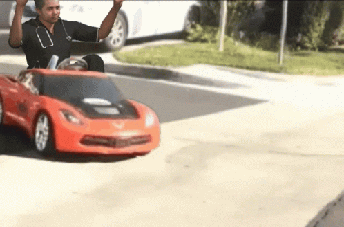 Cool Dude Drifting A Toy Car GIF