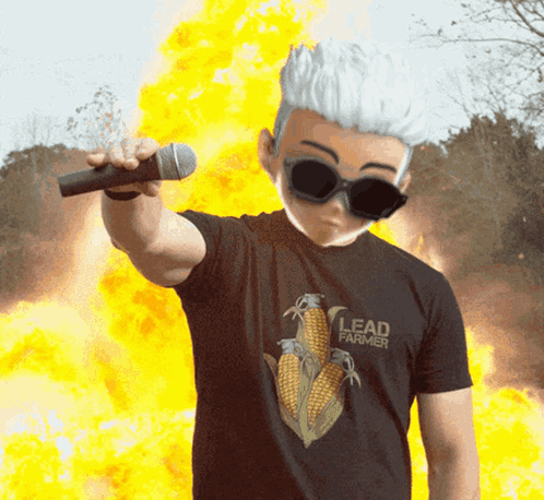 Cool Fire Mike Mic Drop GIF