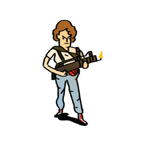 Cool Girl And Flamethrower GIF