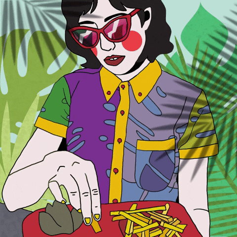 Cool Girl Fries Illustration GIF