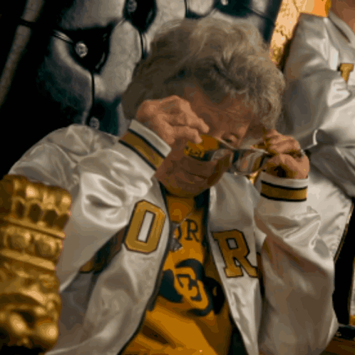 Cool Granny Buffs Fan Wearing Shades GIF