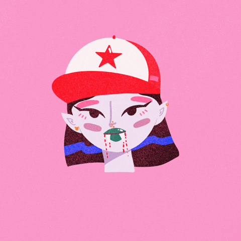 Cool Kid Blood Dripping On Her Face GIF