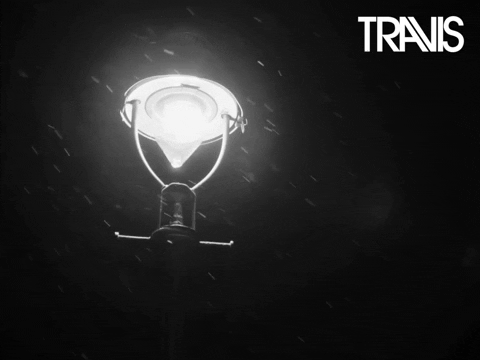 Cool Lamp Post With Snow Falling GIF