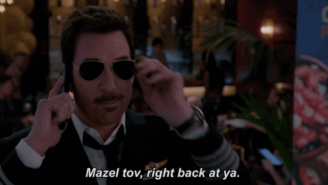 Cool Man Walking Mazel Tov Right Back GIF