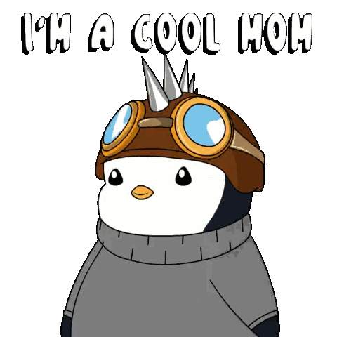 Cool Mom Penguin with Helmet