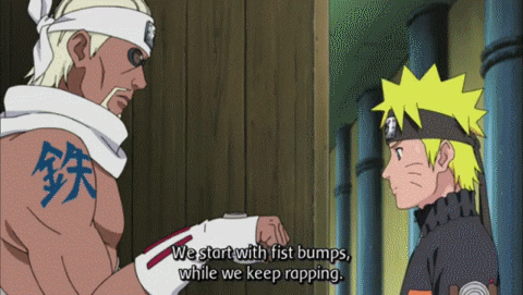 Cool Naruto Fist Bump GIF