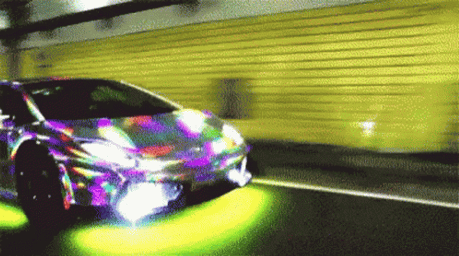 Cool Neon Car Lamborghini Aventador GIF