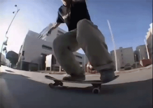 Cool Rodney Mullen Turn Around Skateboard Tricks GIF