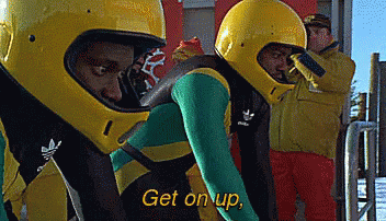 Cool Runnings Jamaican Bobsleigh Team Getting Ready GIF