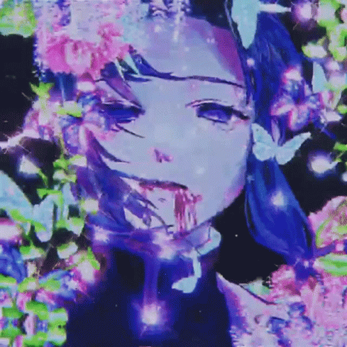 Cool Shinobu Anime Bleeding Lips GIF