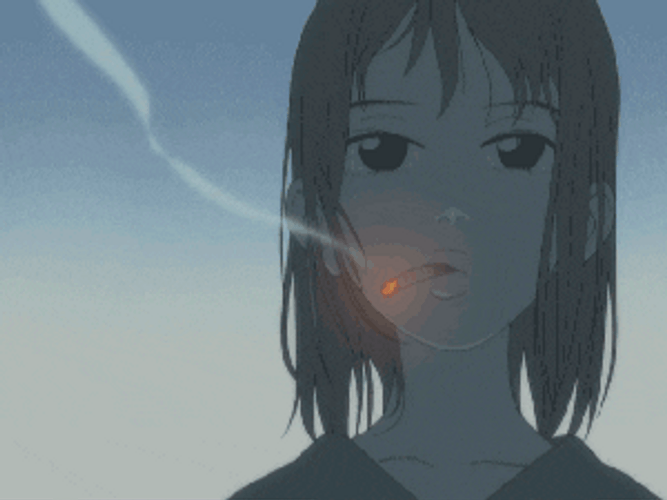 Cool Smoking Anime Girl GIF 