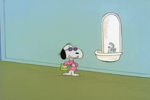 Cool Snoopy Drinking Fountain GIF