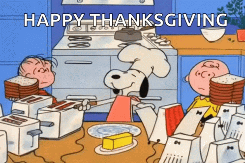 Cool Snoopy Thanksgiving Greeting GIF
