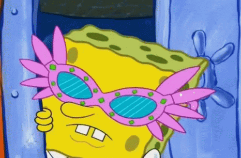 Cool Sponge Bob Wearing Pink Shades GIF
