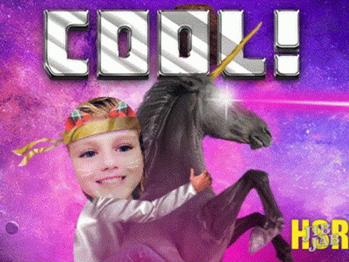 Coolio Unicorn Ride Girl GIF