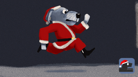Santa Cop Running Animation GIF