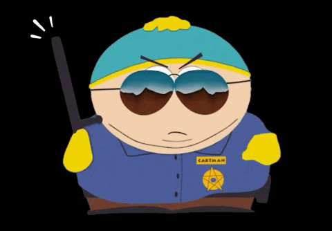 Grumpy Cop Eric Cartman South Park GIF