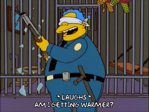 Cop Chief Wiggum Blindfolded GIF