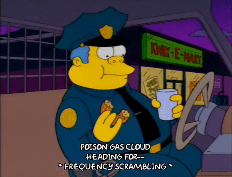 Cop Chief Wiggum Eating The Simpsons GIF