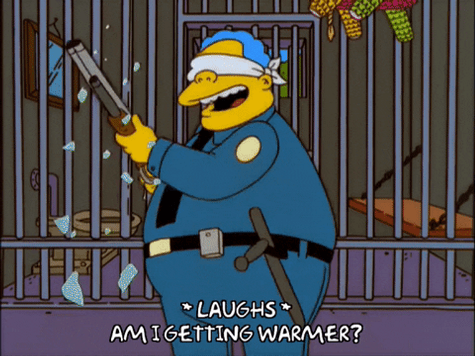 Cop Chief Wiggum Blindfolded GIF