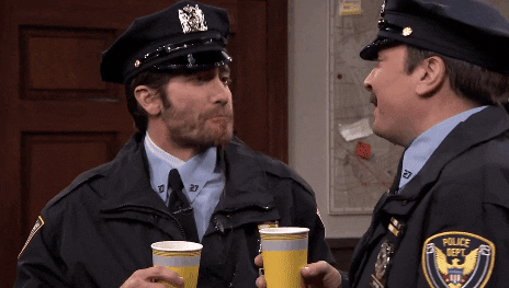 Cops Jimmy Fallon Spit Take GIF