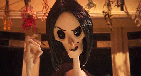 Coraline Tapping Button Eyes GIF