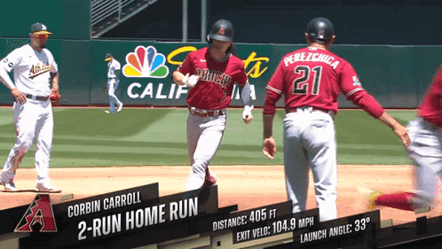 Corbin Carroll Running Towards Home Plate