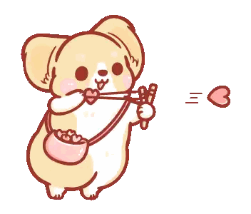 Corgi Holding Heart and Pink Bag