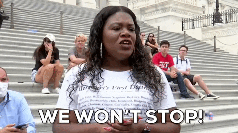 Cori Bush Shoe We Won't Stop GIF
