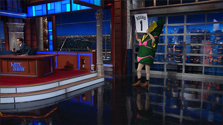 Stephen Colbert Show Corn Round 1 GIF