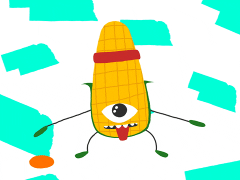 Cartoon Corn Playing Basketball GIF