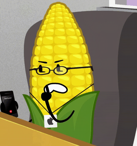 Corn on the Cob with Glasses and Phone Saying Nophone