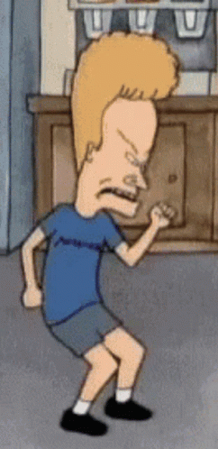 Cornholio Beavis Showing Fighting Moves GIF
