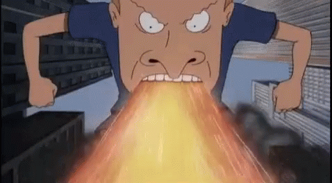 Cornholio Beavis Breathing Flame GIF