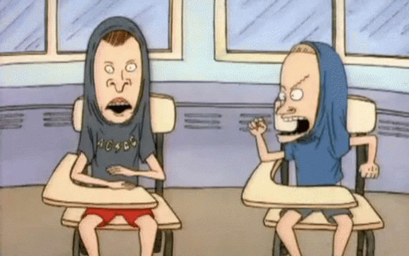 Cornholio Beavis And Butthead Dancing While Sitting GIF