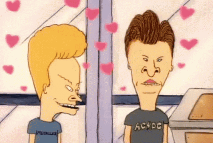 Cornholio Beavis And Butthead Hearts GIF