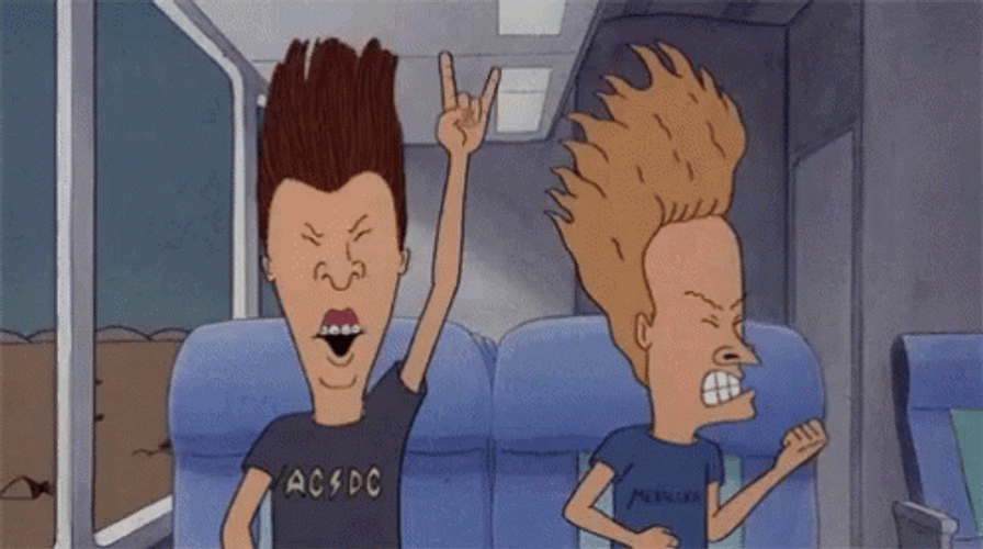 Cornholio Beavis And Butthead Rocking In Bus GIF