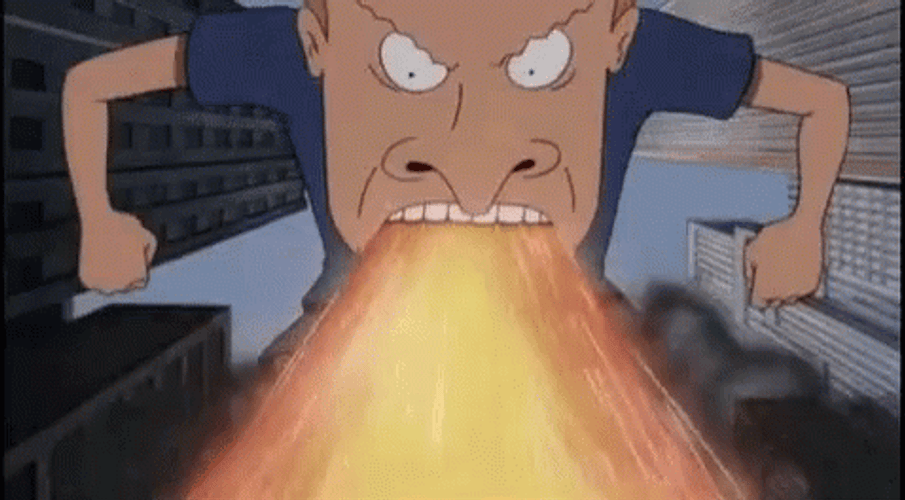 Cornholio Beavis Breathing Flame GIF