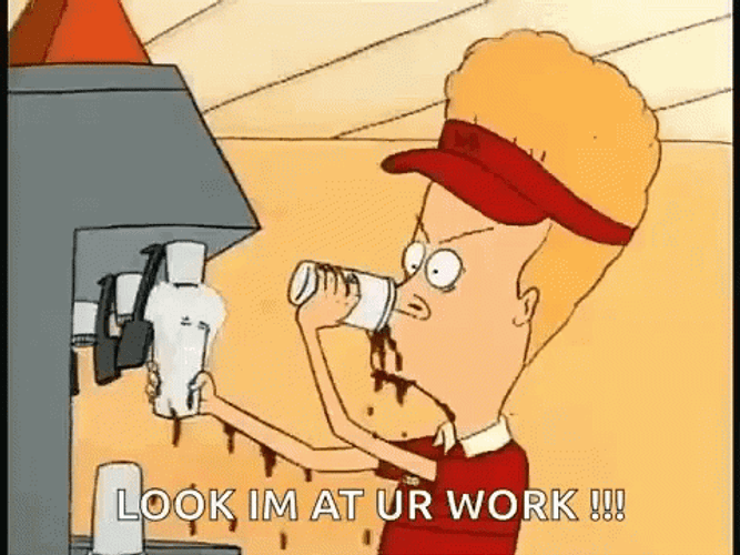 Cornholio Beavis Look I'm At Ur Work GIF
