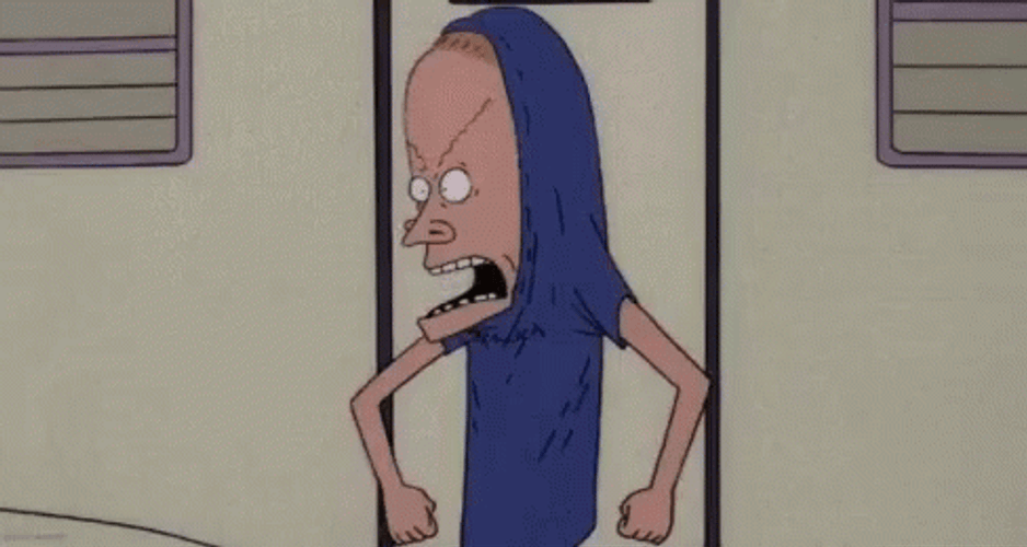 Cornholio Beavis Shaking While Shirt On Head GIF