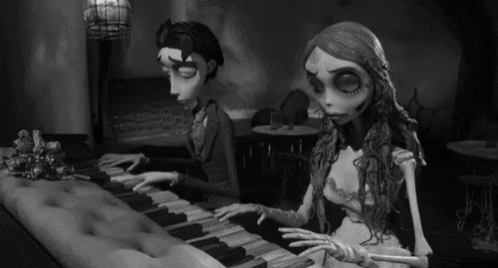 Corpse Bride Emily And Victor Playing Piano GIF