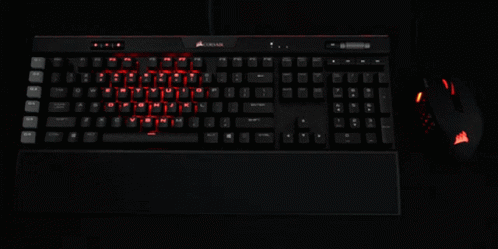 Corsair Keyboard Lit Up Red